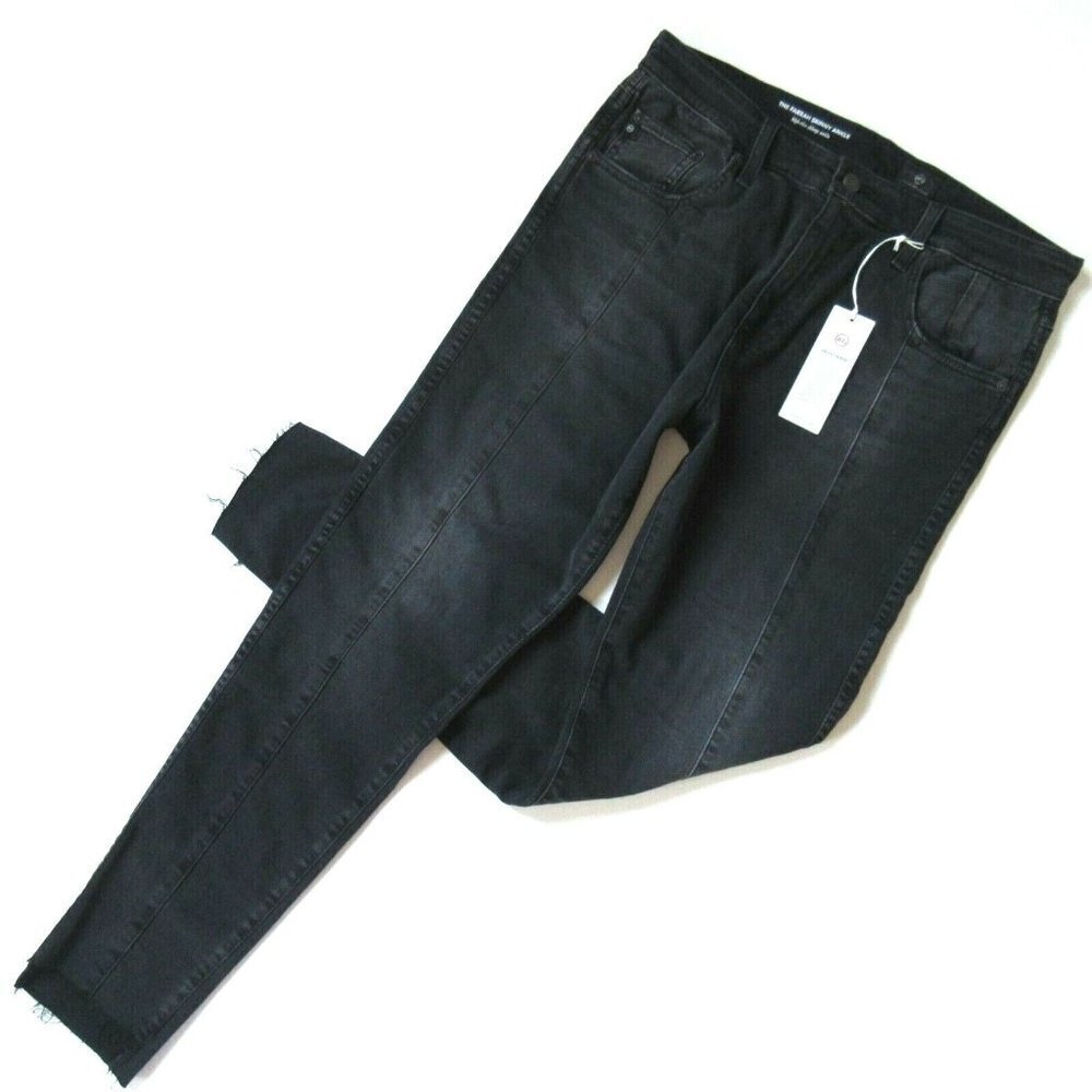 NWT AG Adriano Goldschmied Farrah in 13 Year Dusty Black Seamed Skinny Jeans 32